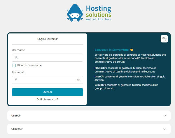 Login ServerMate